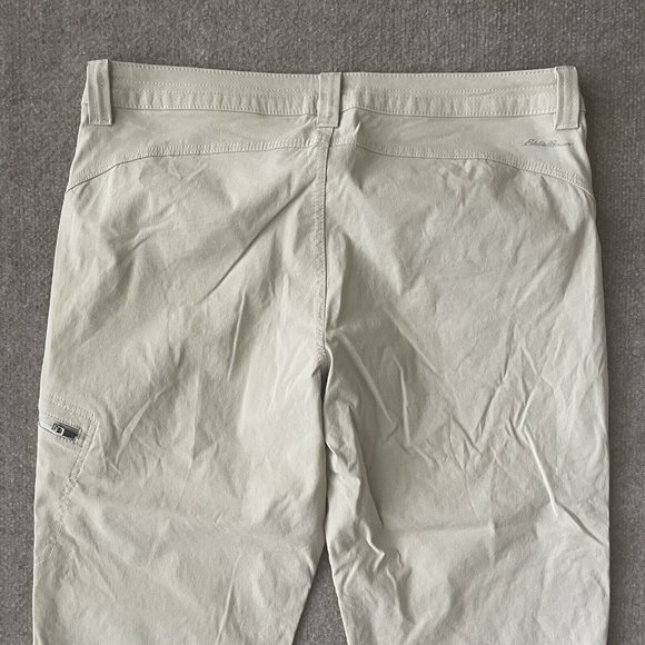 Eddie Bauer Crop Pants Womens 10 Beige Stretch Nylon Outdoor Casual Straight - Picture 10 of 11
